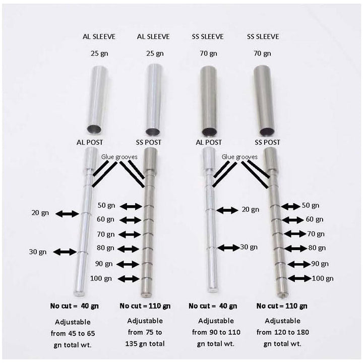 Ethics Archery .165 Adjustable Outsert System .234 Sleeve - 120-180gr (12 Pack) - Extreme Outfitters