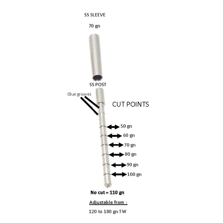 Ethics Archery .165 Adjustable Outsert System .245 Sleeve – 120-180gr (12 Pack) - Extreme Outfitters