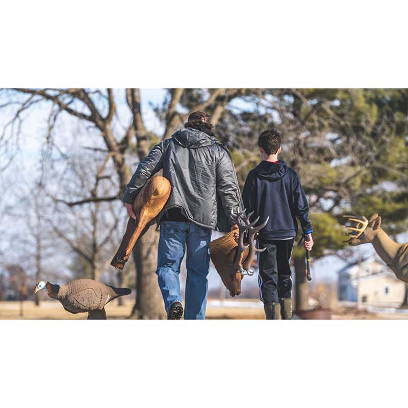 Woodland Elk 3D Archery Target family setting up target