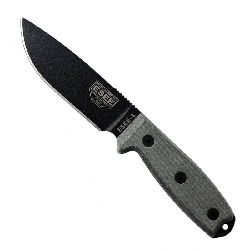 Esee-4 - Plain Edge - Black Blade - Black Sheath with Molle - Extreme Outfitters