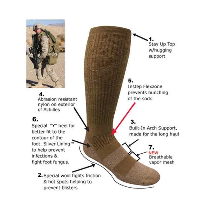 Desert Military Boot Sock Covert Threads