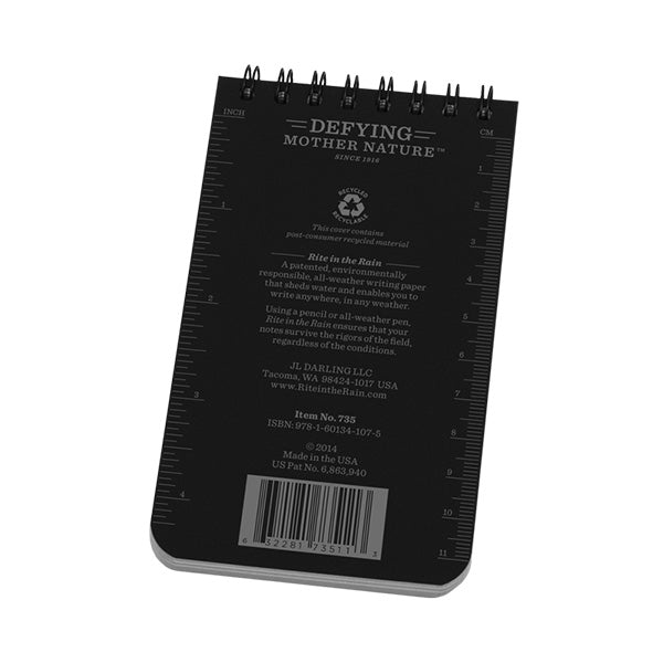 3" X 5" Top Spiral Notebook Black - Extreme Outfitters