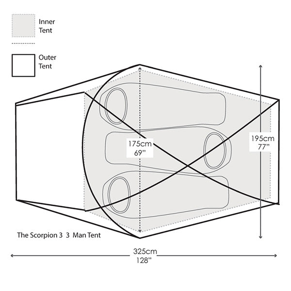 Snugpak Scorpion 3 IX - 3 Person Tent - Extreme Outfitters