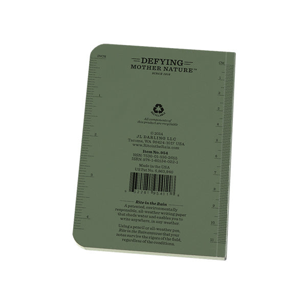 3 1/2" X 5" Soft Cover Pocket Memo Book Olive Drab - Extreme Outfitters