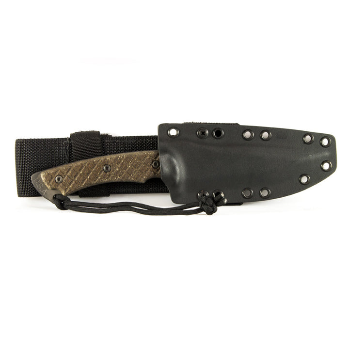 Spartan Blades Nyx - Combat/Utility/Surivival - Black Blade - Green Handle - Black Kydex Sheath - Extreme Outfitters