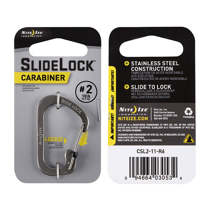 SlideLock Carabiner #2 - Stainless - Extreme Outfitters
