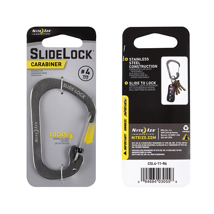 SlideLock Carabiner #4 - Stainless - Extreme Outfitters