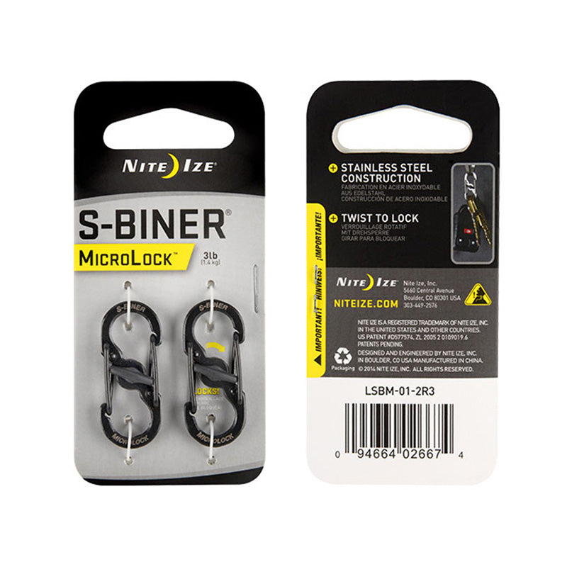 S-Biner MicroLock 2 Pack - Black Nite-Ize