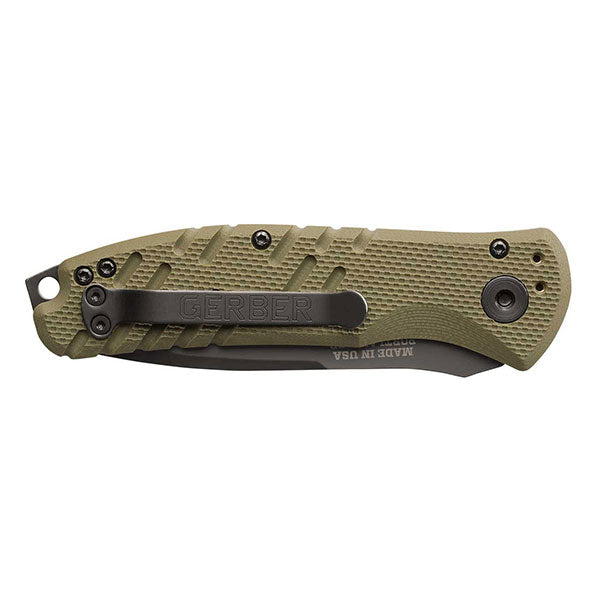 Propel Auto- OD Green, Black Oxide, Plain Edge Gerber