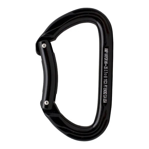 Vapor Bent Gate Nonlocking Carabiner - Black - Extreme Outfitters