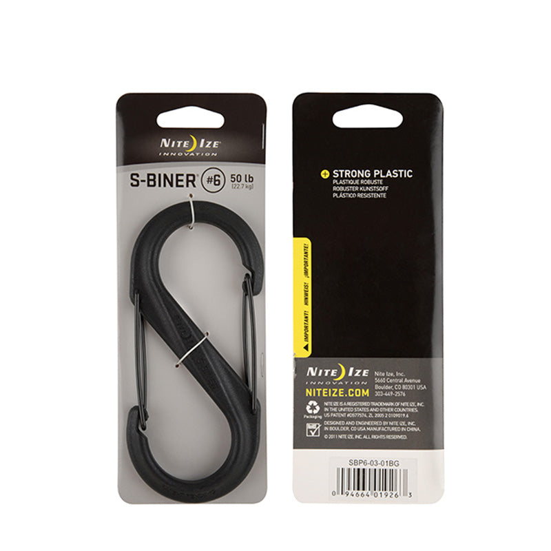 S-Biner Dual Carabiner Plastic #6 Black Nite-Ize