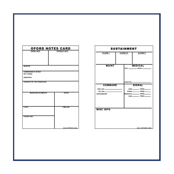 OPORD Notes Briefing Card - Extreme Outfitters
