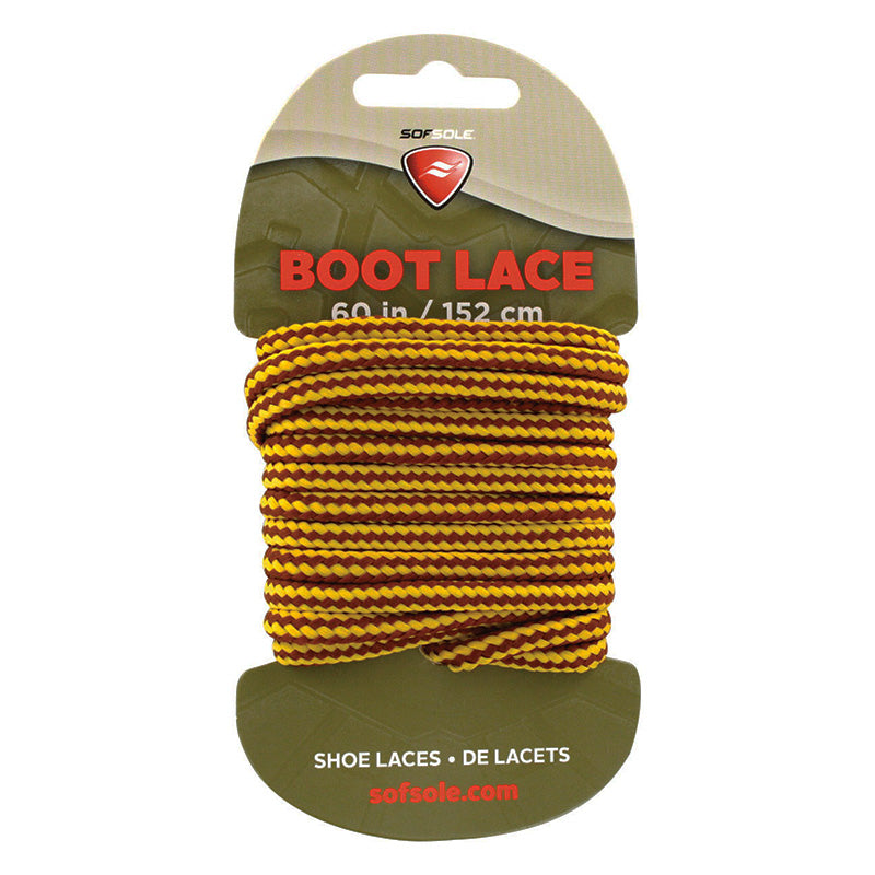 Round Boot Laces Waxed Gold/Brown 60" Sof Sole
