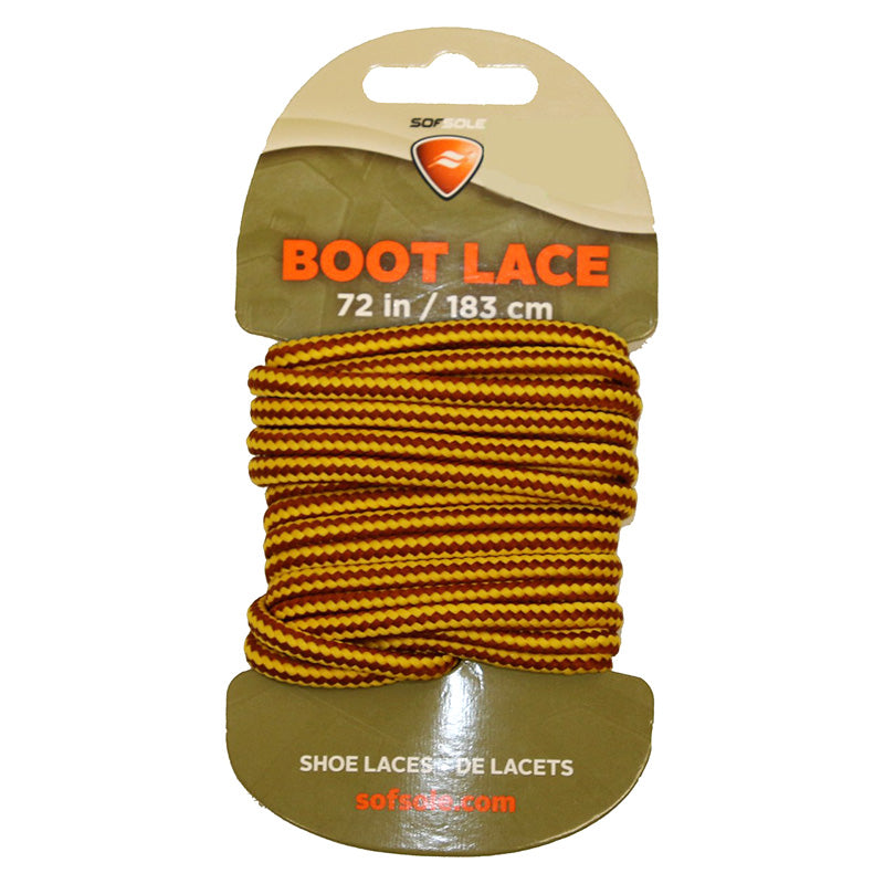 Round Boot Laces Waxed Gold/Brown 72" Sof Sole