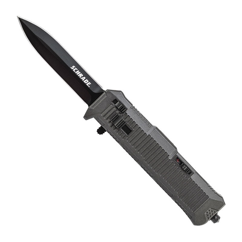 Out the Front Assist Spear - Black Double Edge Spear Point Blade Schrade