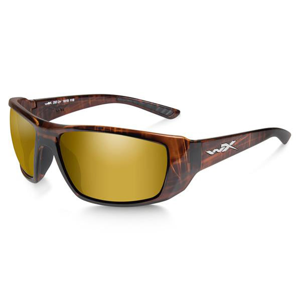Wiley X Kobe Polarized Venice Gold Mirror Lens/ Gloss Hickory Brown Frame Wiley X