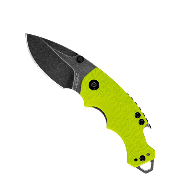 Shuffle Blackwash Plain Edge Lime Handle Kershaw Knives