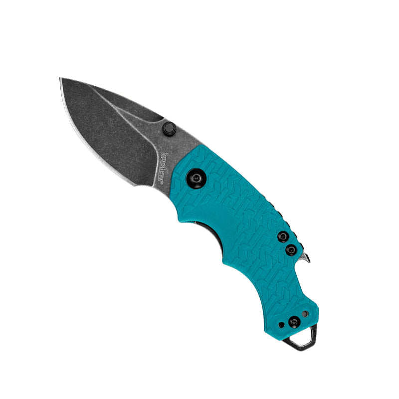 Shuffle Blackwash Plain Edge Teal Handle Kershaw Knives