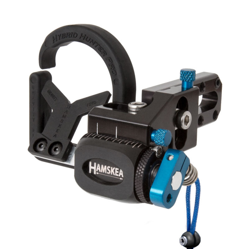 Hamskea Hybrid Hunter Pro Microtune Arrow Rest Black w/Blue Accents - Right Hand Hamskea