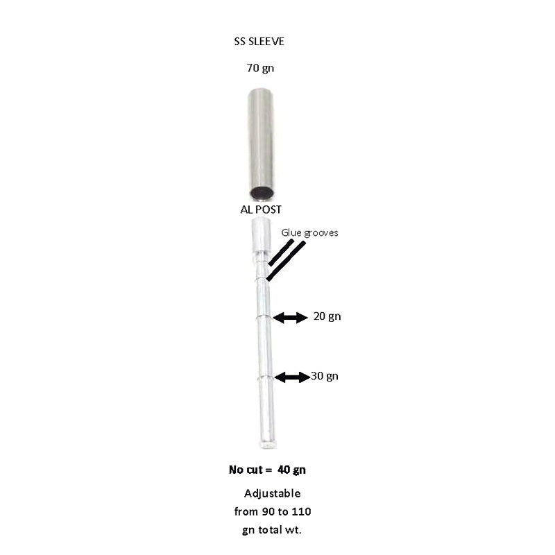 Ethics Archery .165 Adjustable Outsert System .234 Sleeve – 90-110gr (12 Pack) Ethics Archery