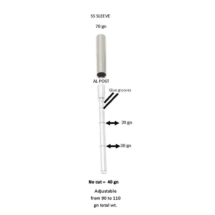 Ethics Archery .165 Adjustable Outsert System .245 Sleeve - 90-110gr (12 Pack) - Extreme Outfitters