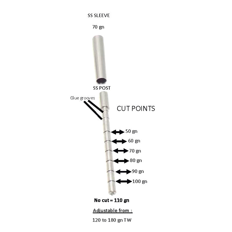 Ethics Archery .165 Adjustable Outsert System .245 Sleeve – 120-180gr (12 Pack) Ethics Archery