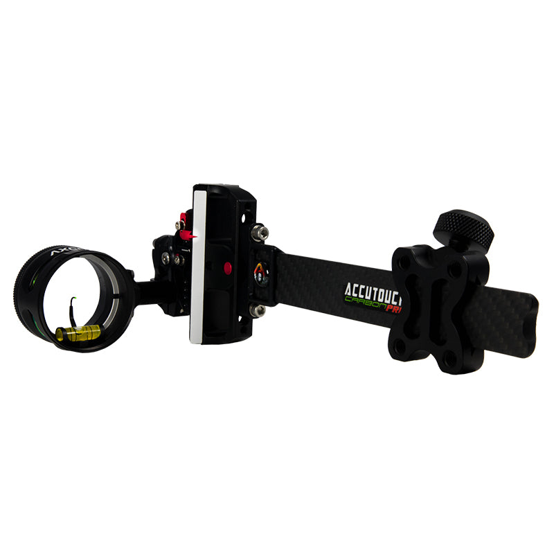 Axcel AccuTouch Carbon Pro Single Pin Slider Sight w/AV-41 Scope & .019 Green Fiber - Extreme Outfitters