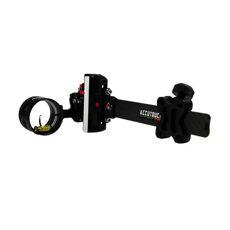 Axcel AccuTouch Carbon Pro Single Pin Slider Sight w/AV-41 Scope & .019 Red Fiber - Extreme Outfitters
