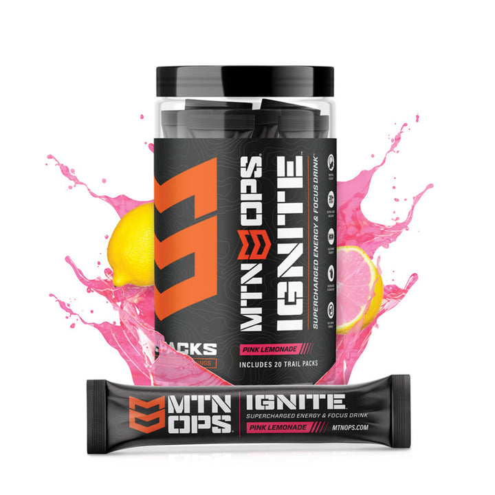 Ignite Trail Packs - Supercharged Energy & Focus - Pink Lemonade MTN Ops