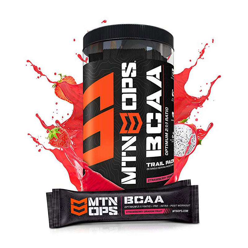BCAA Trail Packs - Rapid Muscle Recovery - Strawberry Dragon Fruit MTN Ops