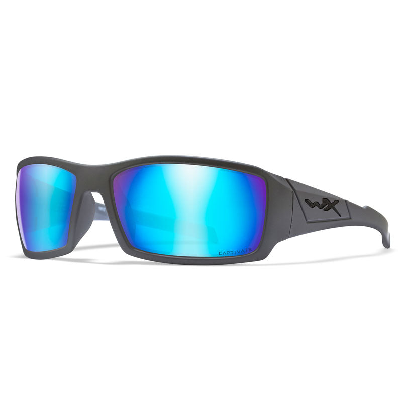 Wiley X Twisted Captivate Matte Grey Frame Polarized Blue Mirror Lens - Extreme Outfitters