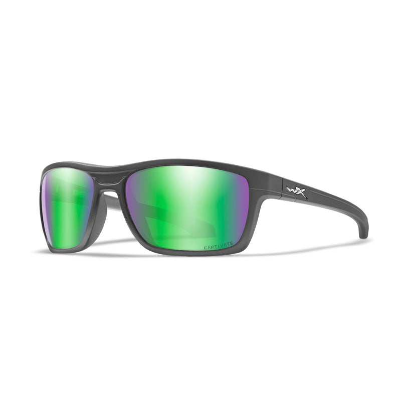 Wiley X Kingpin Matte Graphite Frame Captivate Polarized Green Mirror Lens - Extreme Outfitters