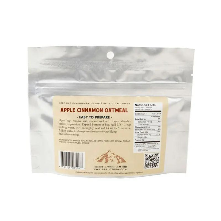 Trailtopia Apple Cinnamon Oatmeal Trailtopia