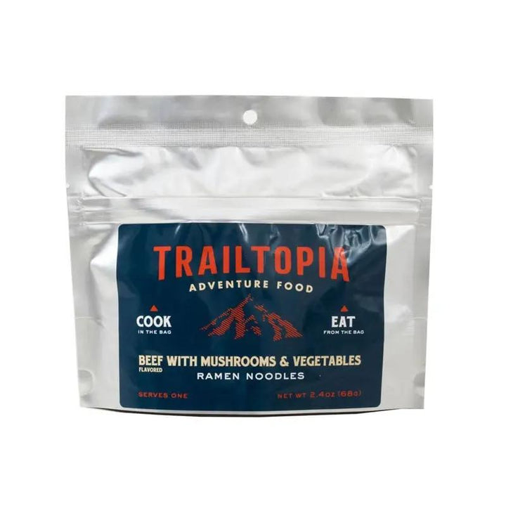 Trailtopia Ramen Noodles - Beef flavored with Vegetables and Mushrooms Trailtopia