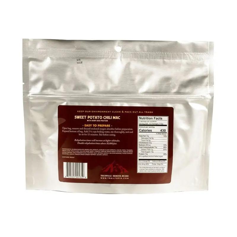 Trailtopia Sweet Potato Chili Mac with Hemp Seed Protein Trailtopia
