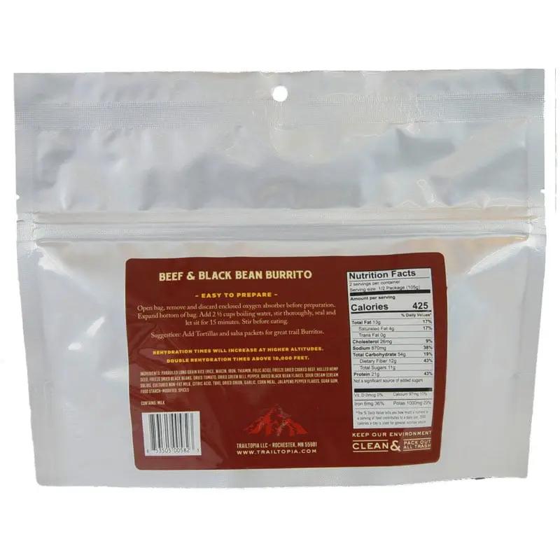 Trailtopia Beef & Black Bean Burrito Trailtopia