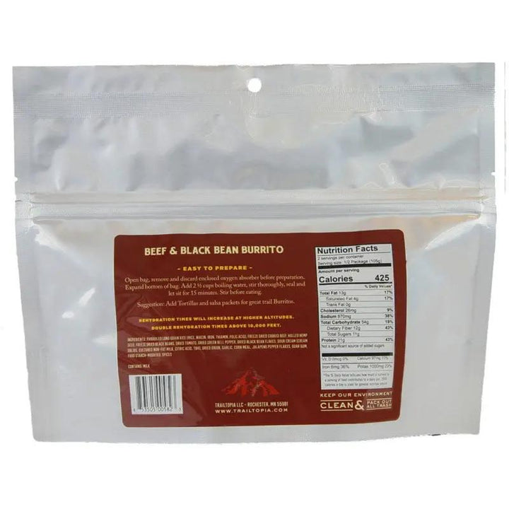 Trailtopia Beef & Black Bean Burrito Trailtopia