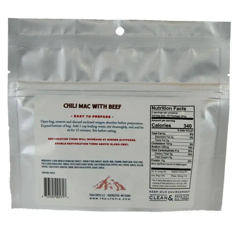 Trailtopia Chili Mac with Beef - SINGLE SERVE Trailtopia