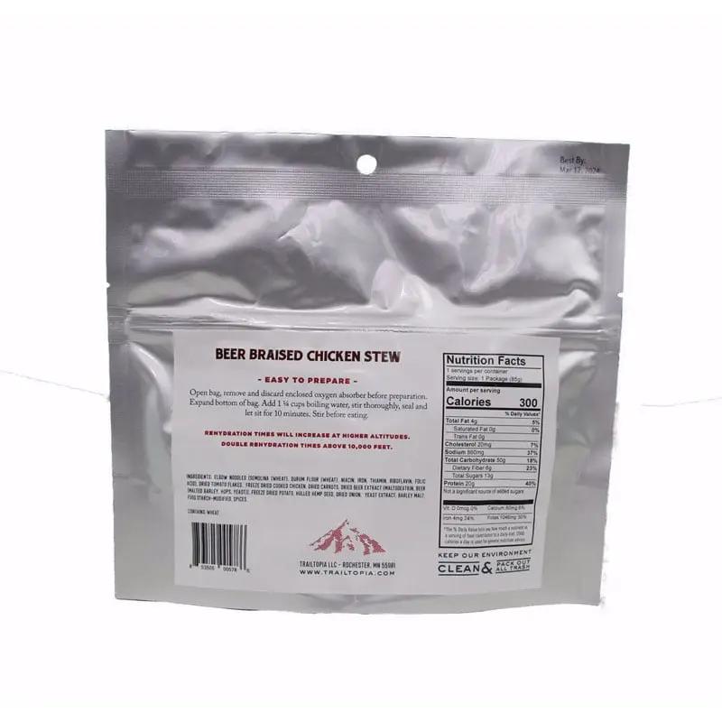 Trailtopia Bent Paddle Beer Braised Chicken Stew - SINGLE SERVE Trailtopia