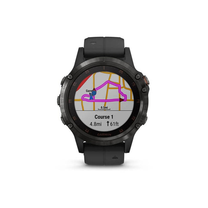 Garmin fēnix® 5 Plus - Carbon Gray DLC Titanium with Black Silicone Band Garmin