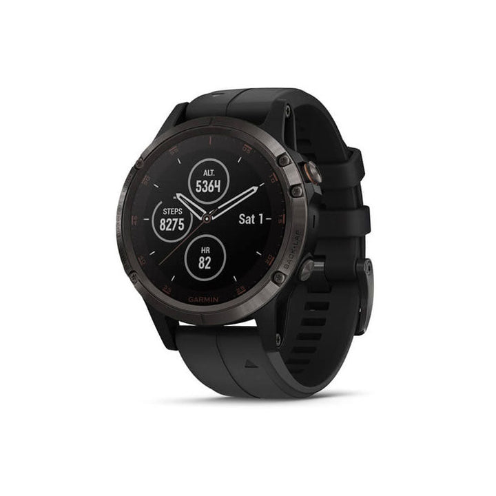 Garmin fēnix® 5 Plus - Carbon Gray DLC Titanium with Black Silicone Band Garmin