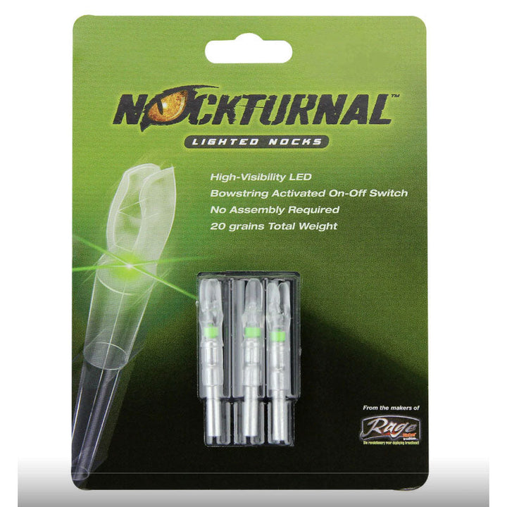 Nockturnal Lighted GT Nocks - Green 3 Pack Nockturnal