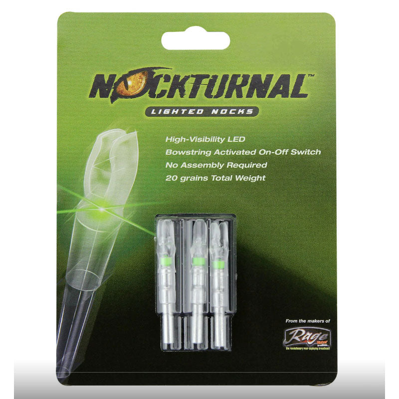 Nockturnal Lighted GT Nocks - Green 3 Pack Nockturnal