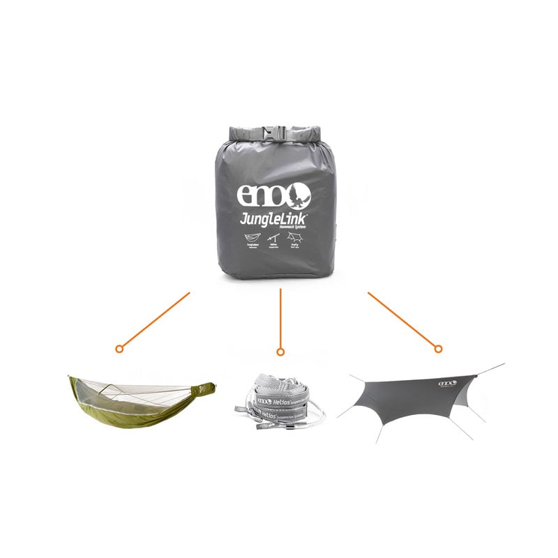 ENO JungleLink Hammock System - Charcoal/Evergreen - Extreme Outfitters