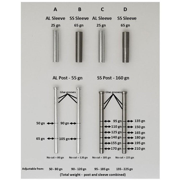 Ethics Archery .203/.204 Adjustable Outsert System .250 Sleeve - 95-185gr (12 Pack) - Extreme Outfitters