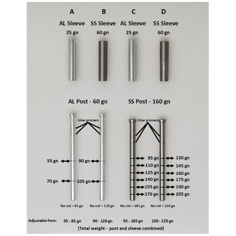 Ethics Archery .203/.204 Adjustable Outsert System .264 Sleeve - 95-195gr (12 Pack) - Extreme Outfitters