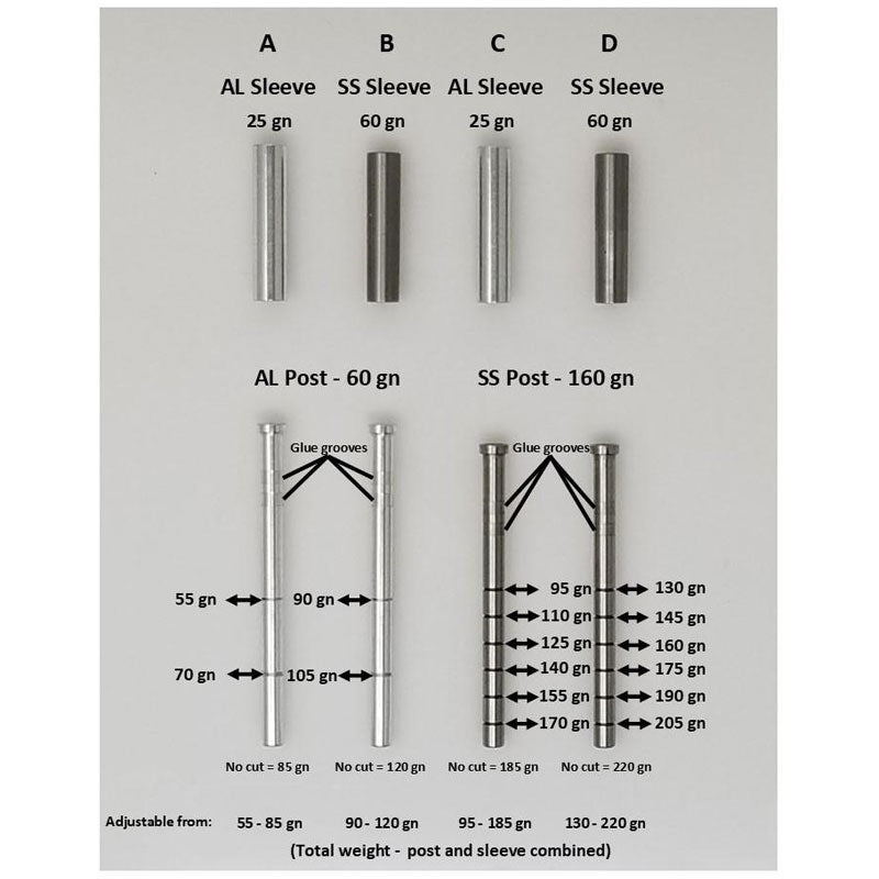 Ethics Archery .203/.204 Adjustable Outsert System .262 Sleeve - 90-120gr (12 Pack) Ethics Archery