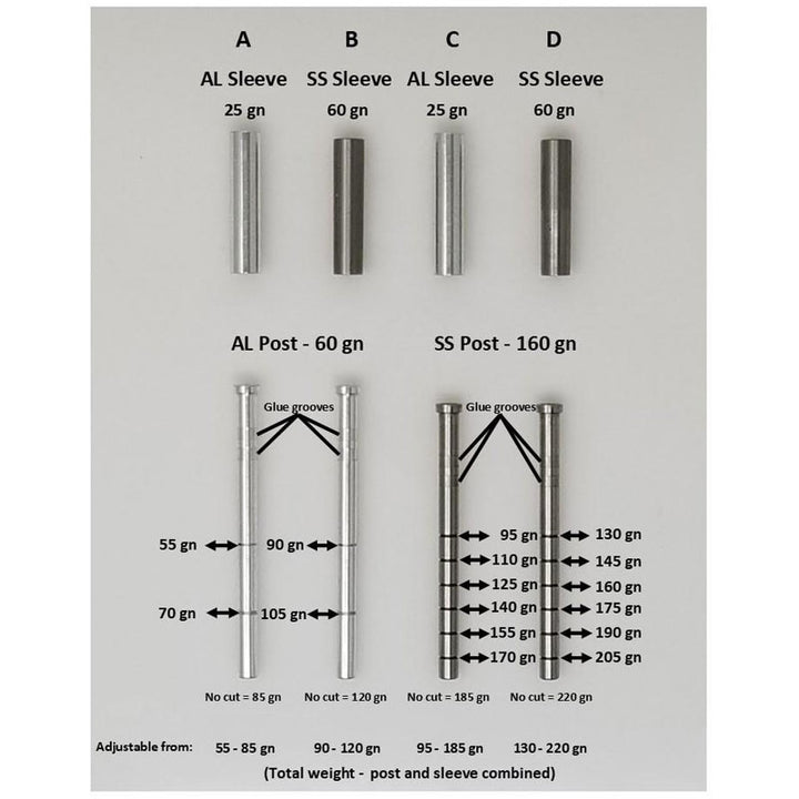 Ethics Archery .203/.204 Adjustable Outsert System .262 Sleeve - 90-120gr (12 Pack) Ethics Archery