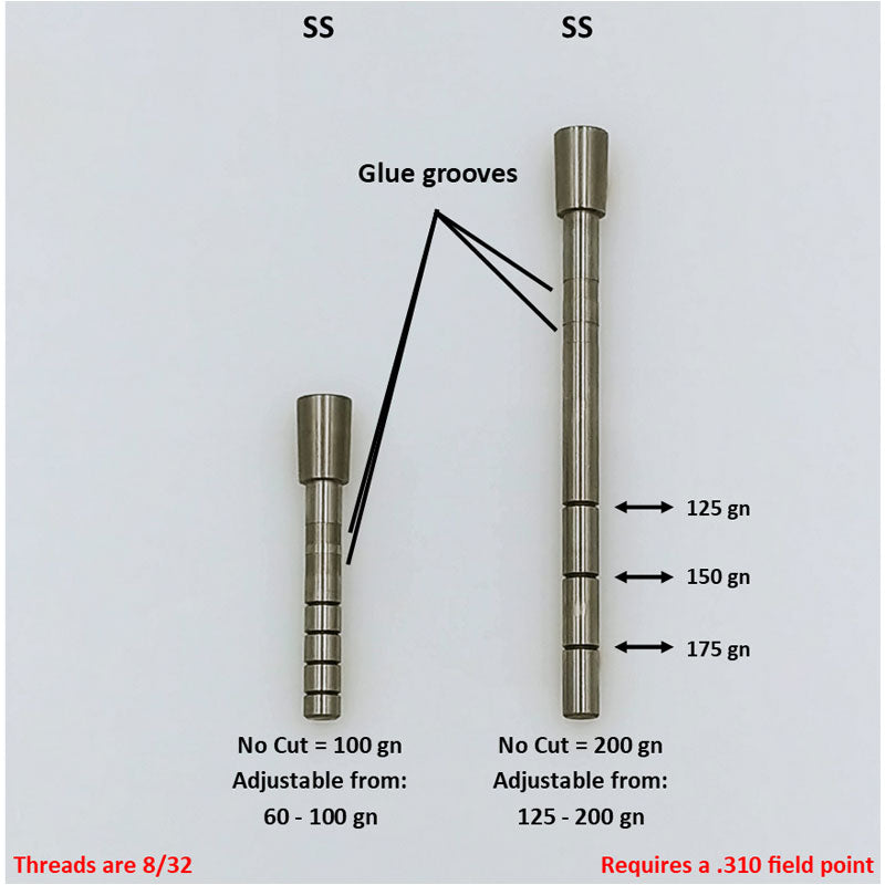 Ethics Archery .203/.204 Adjustable Static Insert .281 O.D. - 75-100gr (12 Pack) - Extreme Outfitters