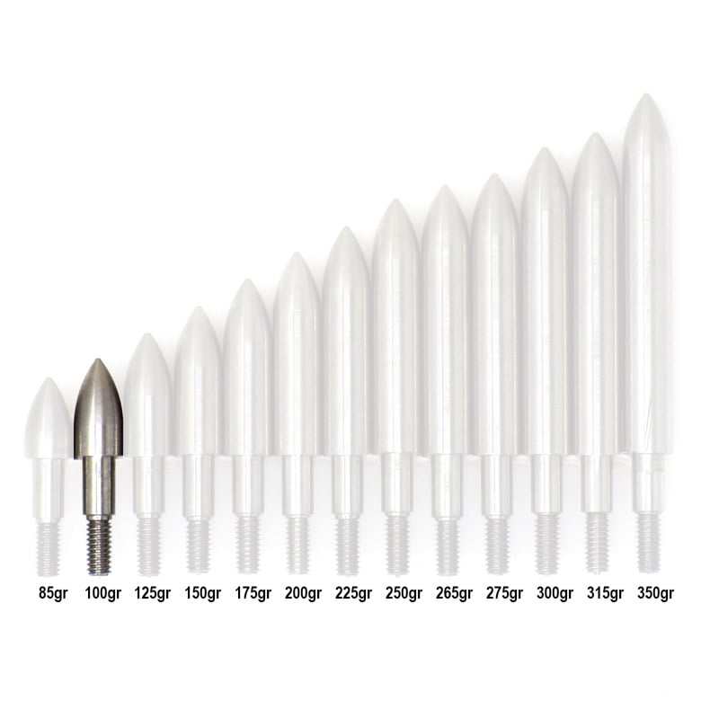 Ethics Archery Screw-in Stainless Steel Standard .310 (5/16) Field Points - 100gr (12 Pack) - Extreme Outfitters